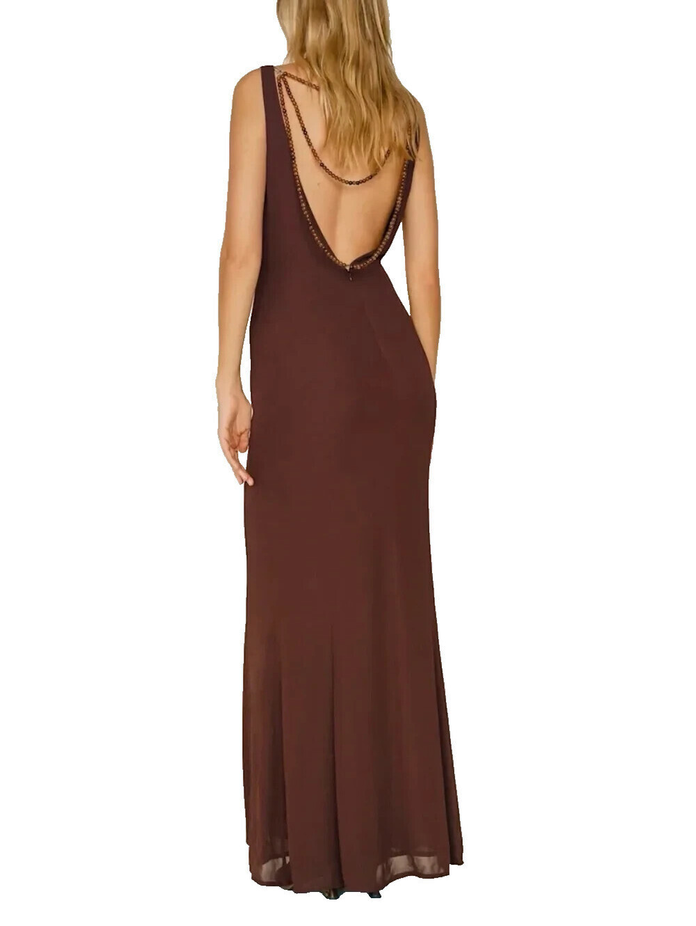 New Reformation x Camille Hugo Dress Es in Mahogany Sz 0 #MD2373 - Picture 2 of 9